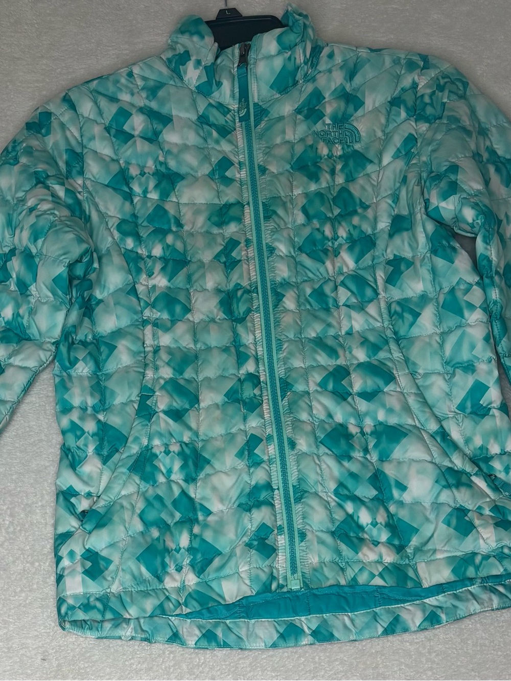 The North Face Girls' Aqua Geo-Print Quilted Puffer Jacket
